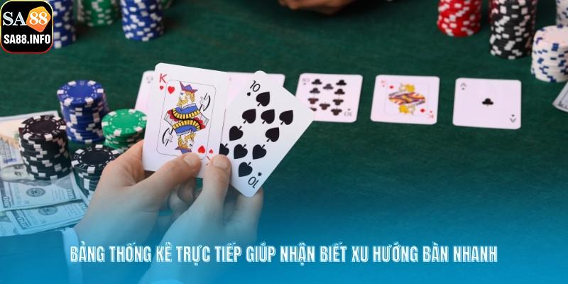 Bảng thống kê trực tiếp giúp nhận biết xu hướng bàn nhanh